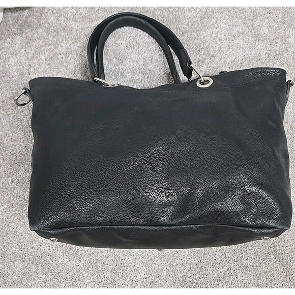 Longchamp Pebbled Genuine Leather Tote Shoulder Handbag Black - Picture 7 of 16